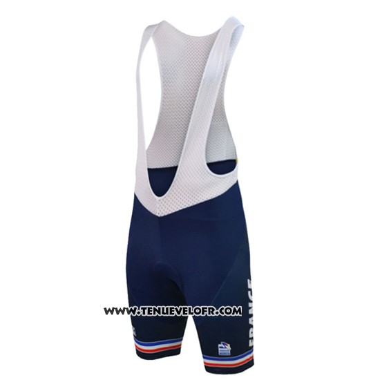 2016 Maillot Ciclismo France Bleu et Blanc Manches Courtes et Cuissard